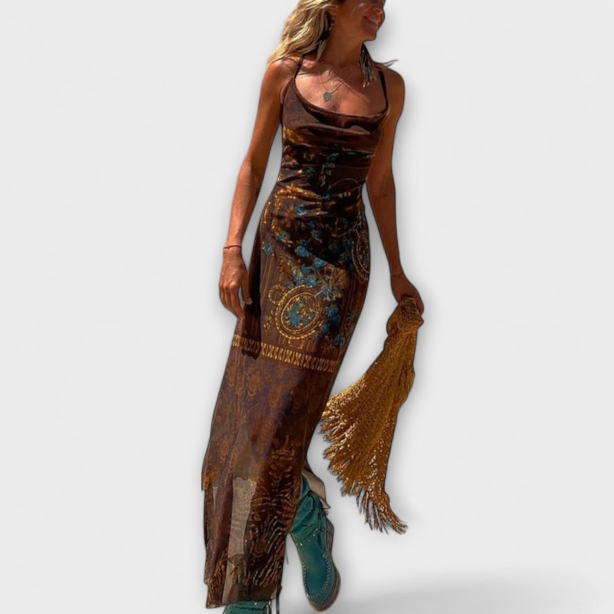 Fee - Vestito Midi Unico con Scollo a Cappuccio