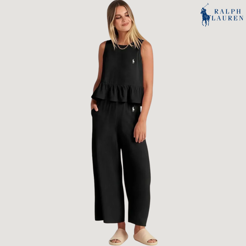 R. Ꮮаᴜгеn gerafftes zweiteiliges Set + kostenloser Sonnenhut – Kaufe 1, bekomme 2