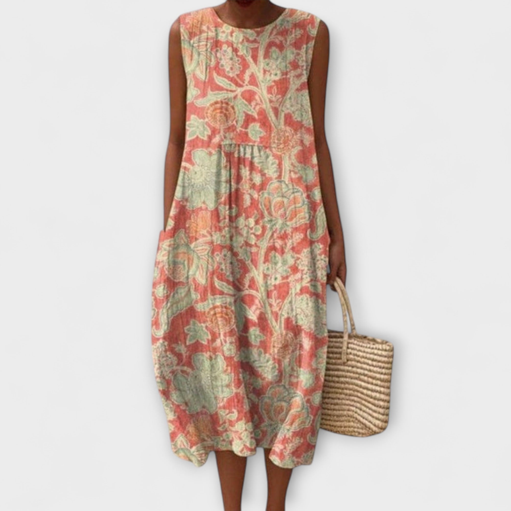 Thaleia – Midi-jurk in bloemrijk vintage ontwerp