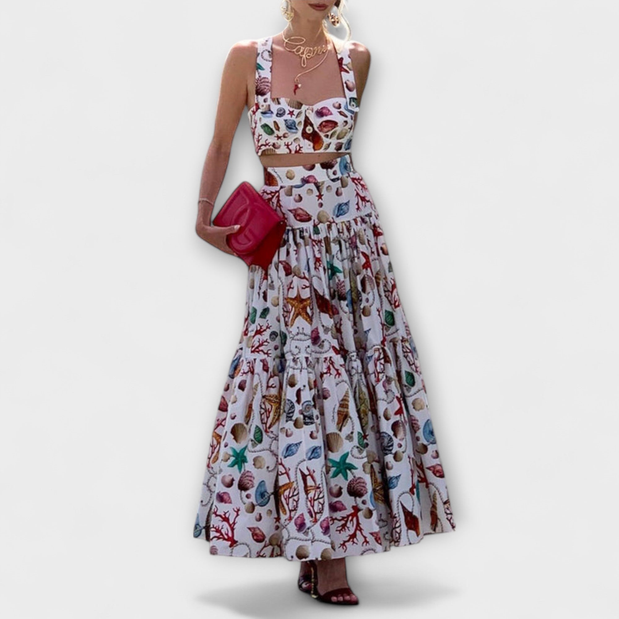 Heather - Stylowy dwuczęściowy zestaw spódniczki