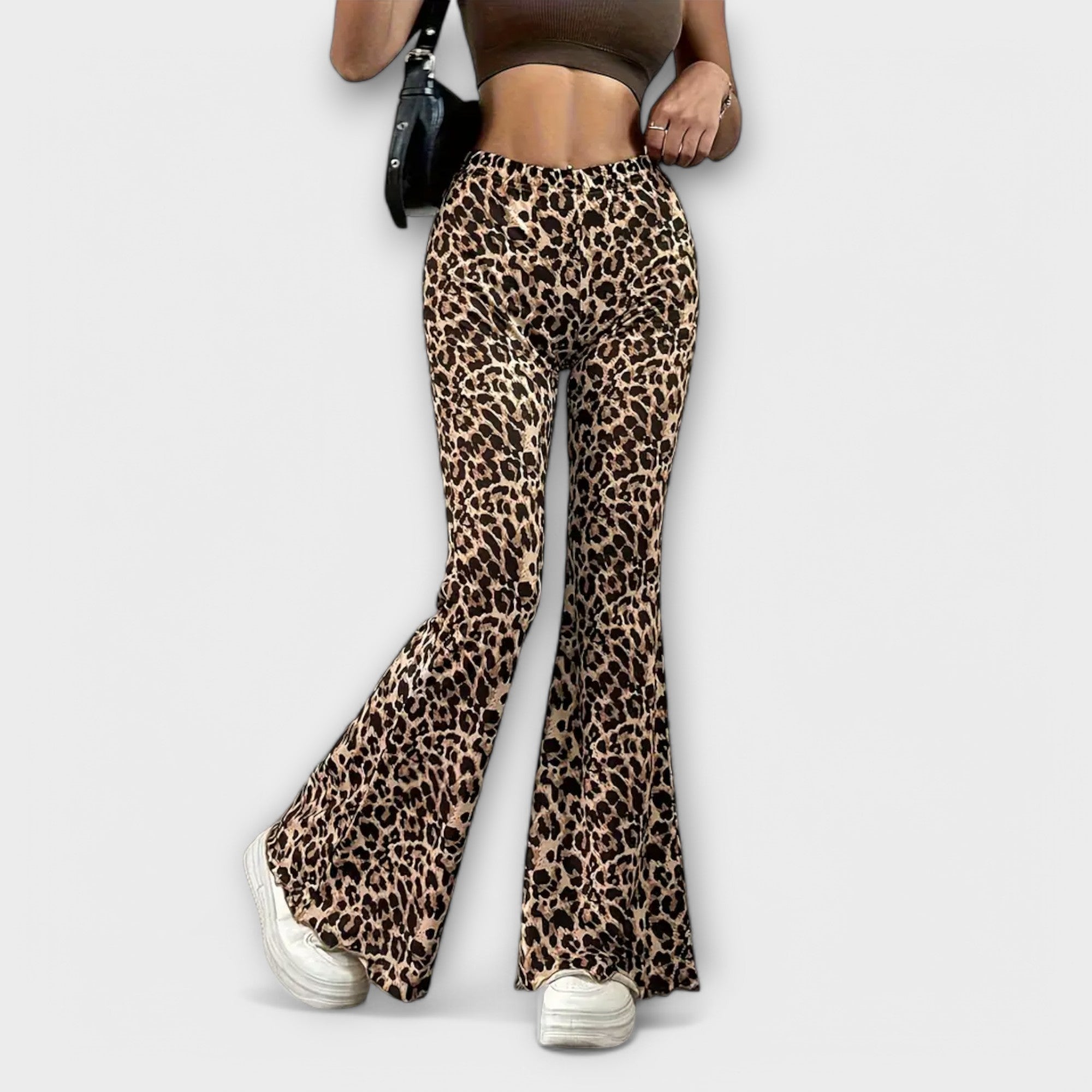 Leopard bootcut-bukser