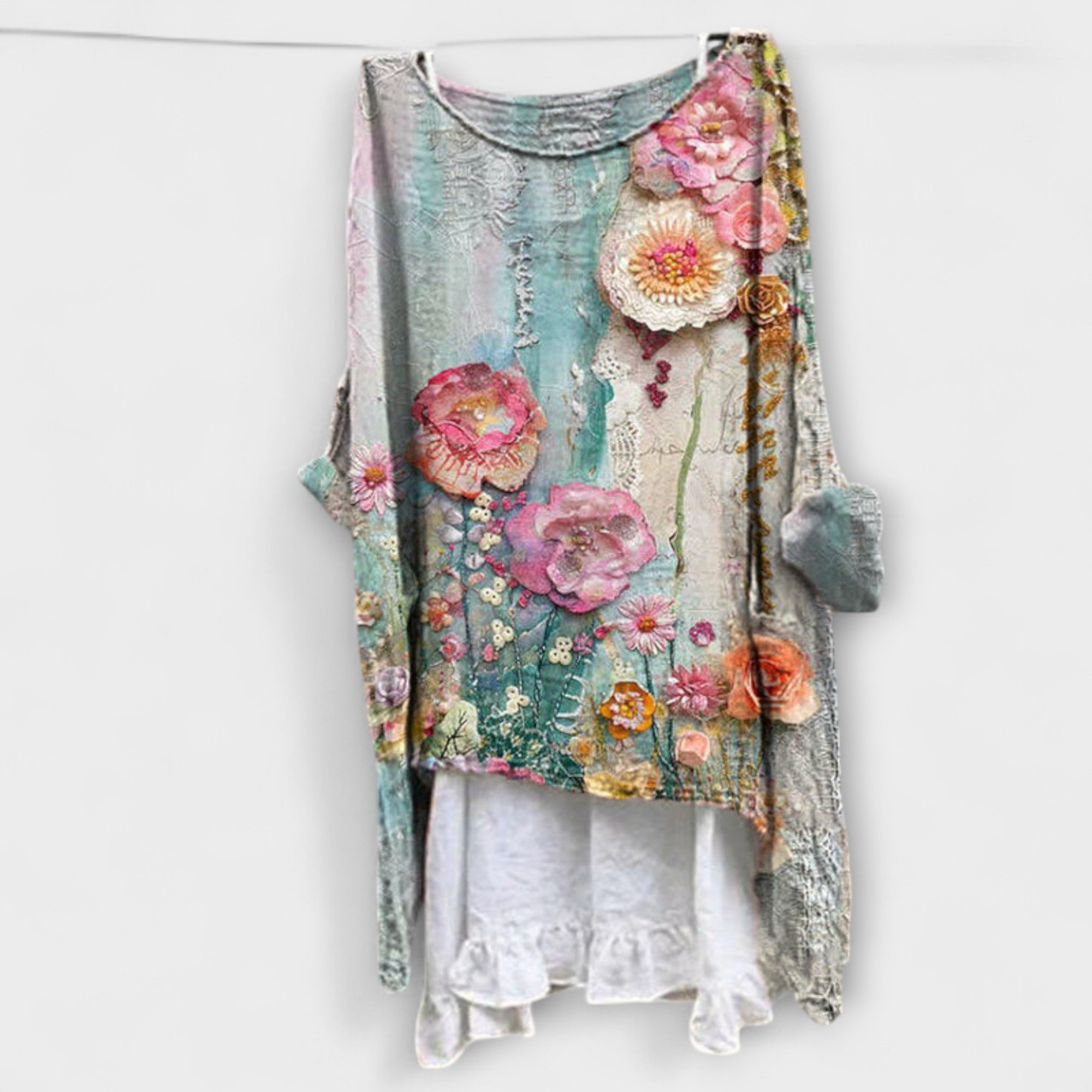 Evelyn - Camicetta con stampa artistica