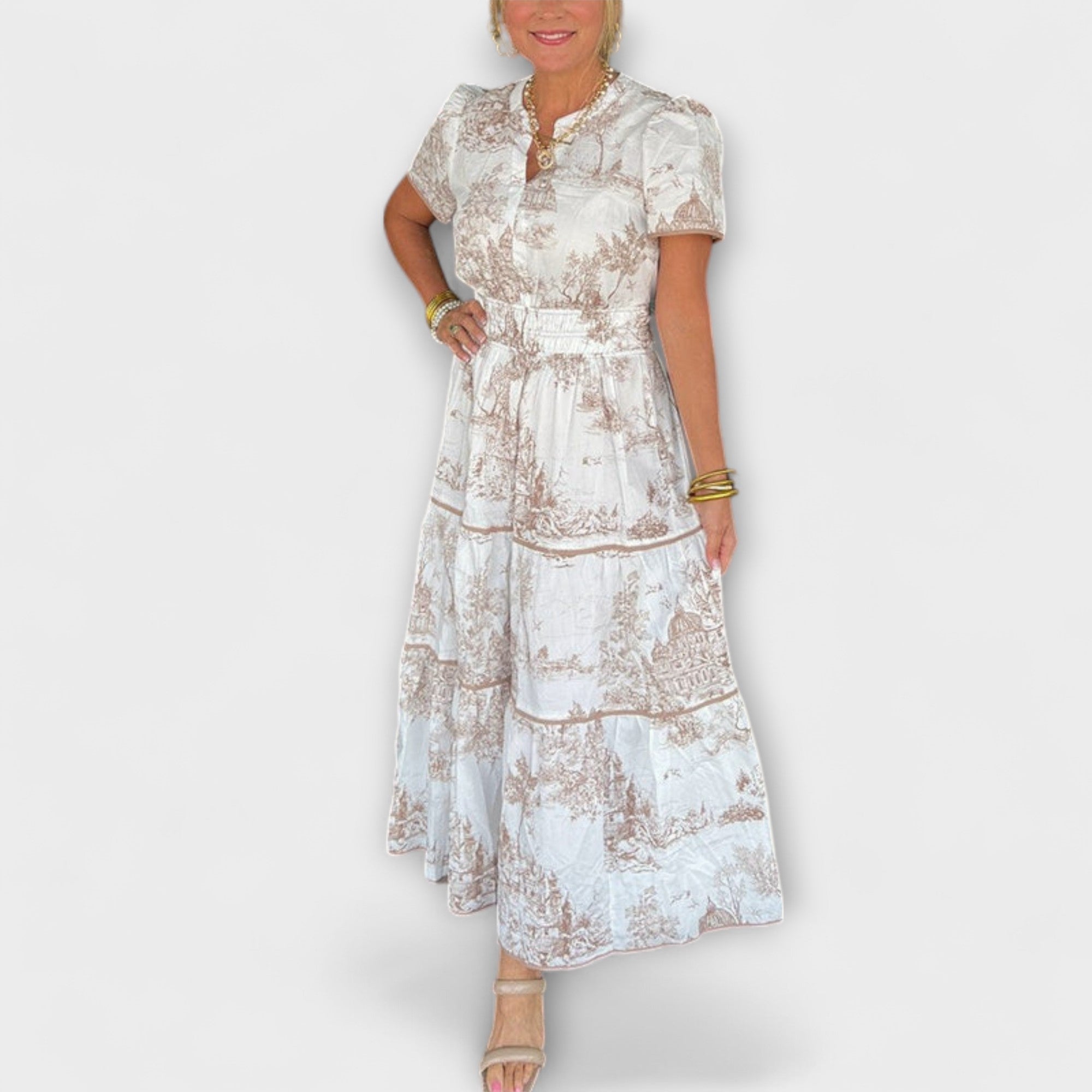 Eliza - Tijdloze Toile Maxi Jurk