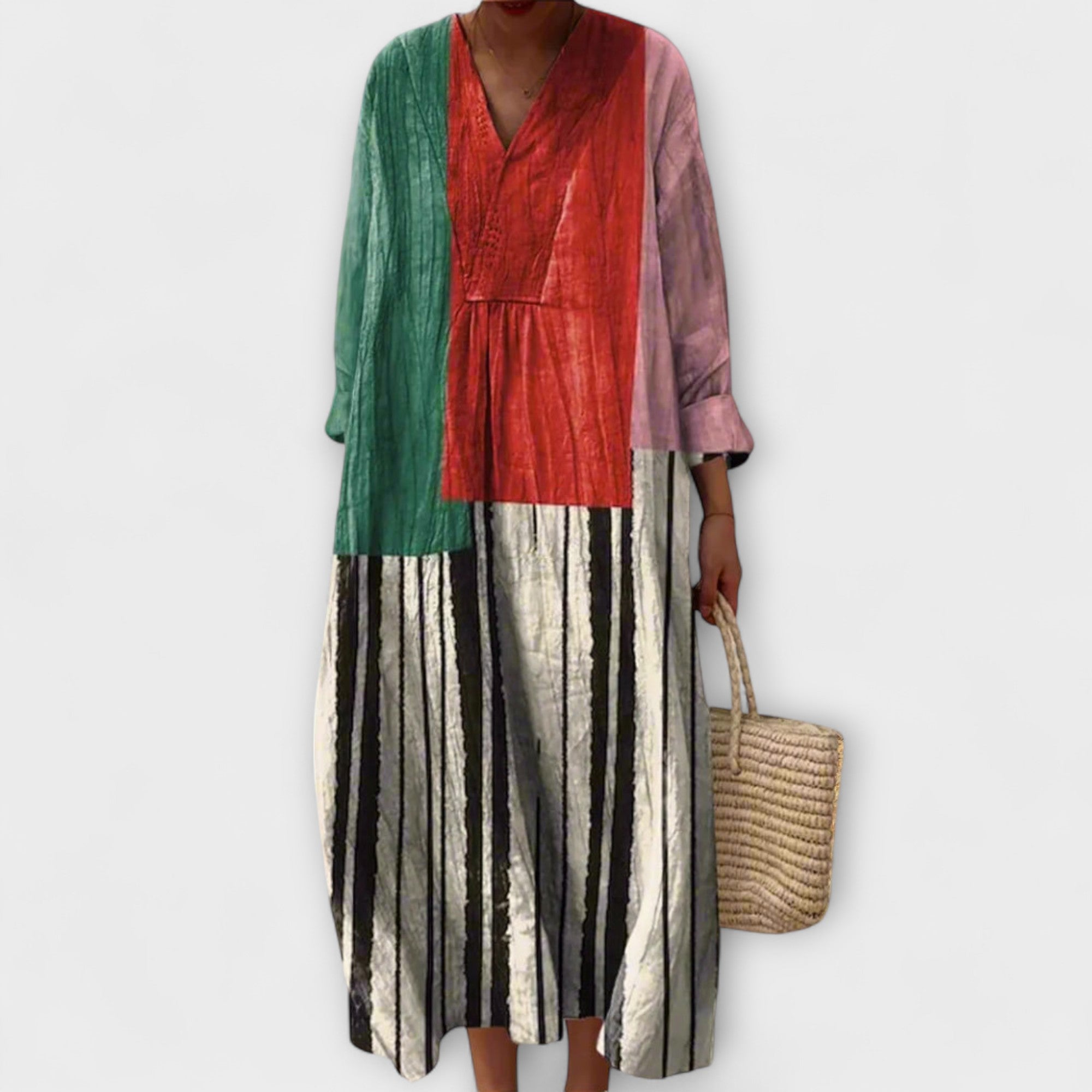 Rosa - Stilvolles geometrisches Kleid