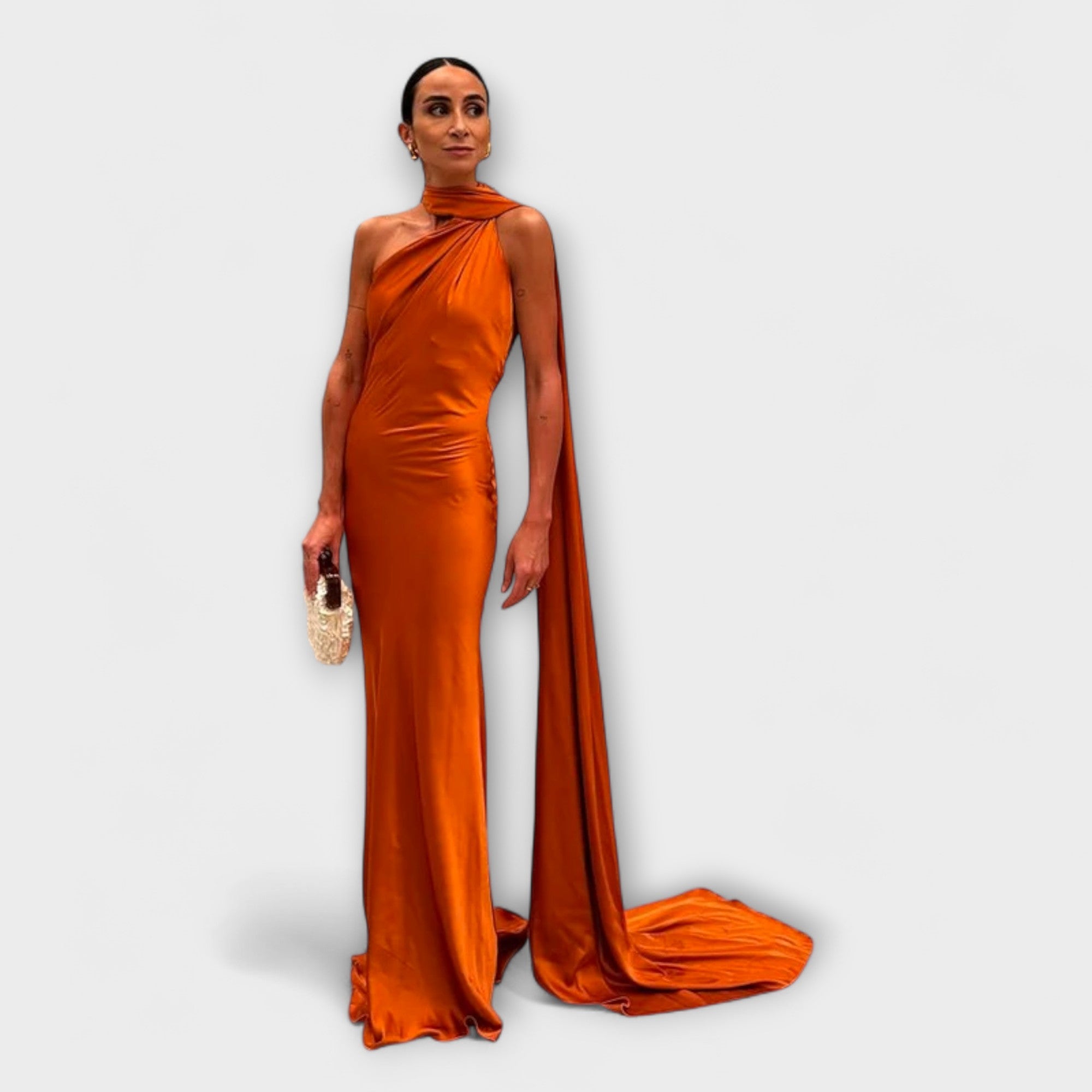 Chic off-shoulder halter maxi-jurk