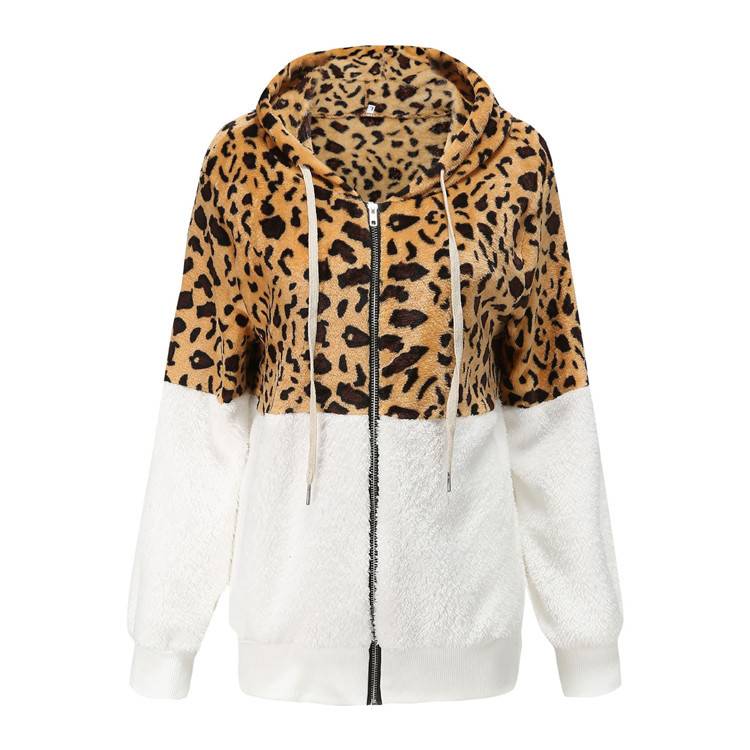 Lea - Fleece hettegenser med leoparddesign