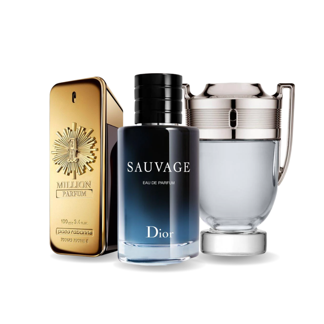 Zestaw 3 perfum – 1 Million Parfum Paco Rabanne, Sauvage Dior i Invictus Paco Rabanne [100 ml każdy]