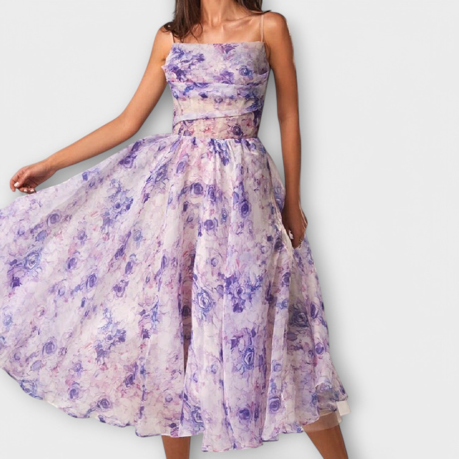 Elegantes Chiffon-Midi-Kleid