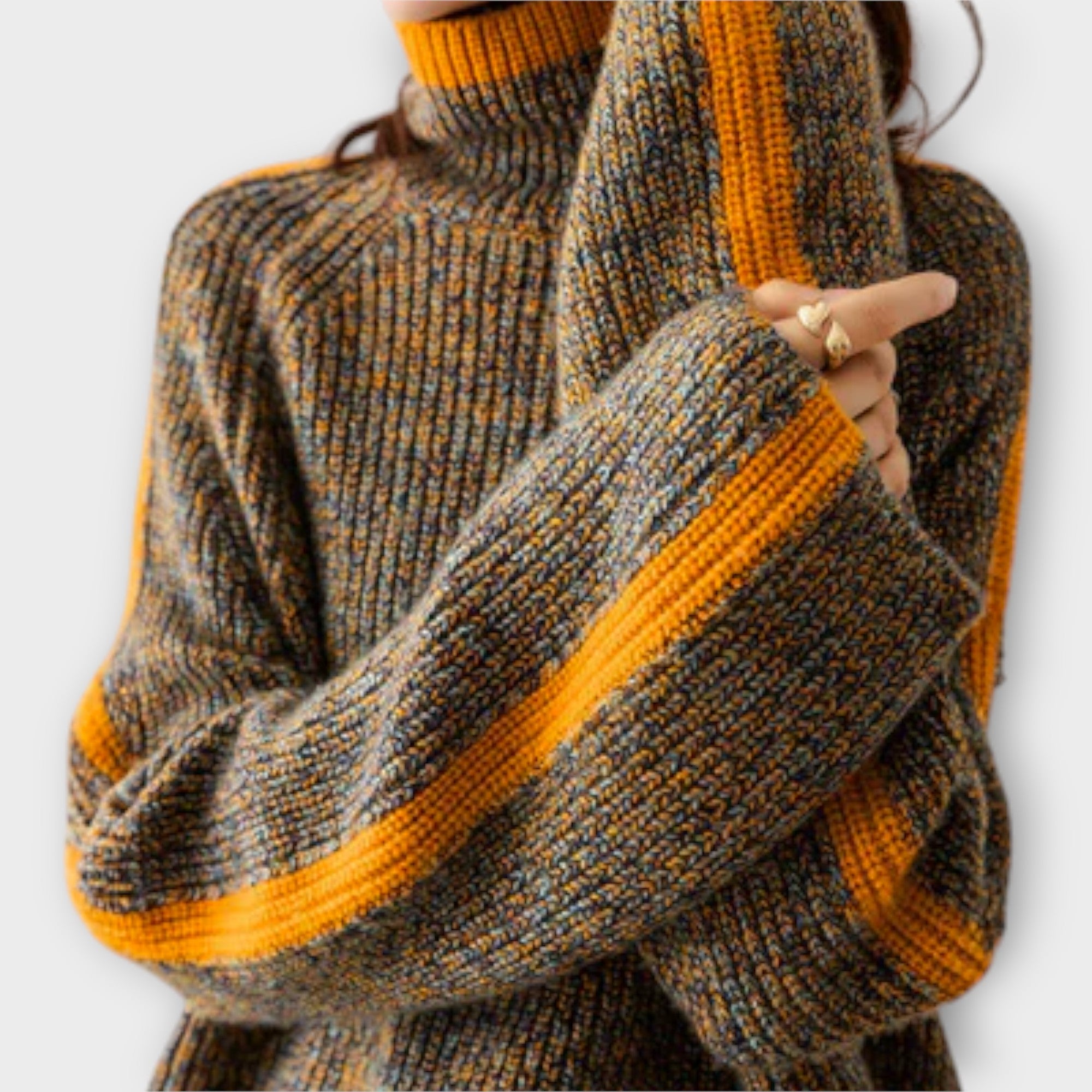 Breseis - Suéter de cuello alto vintage