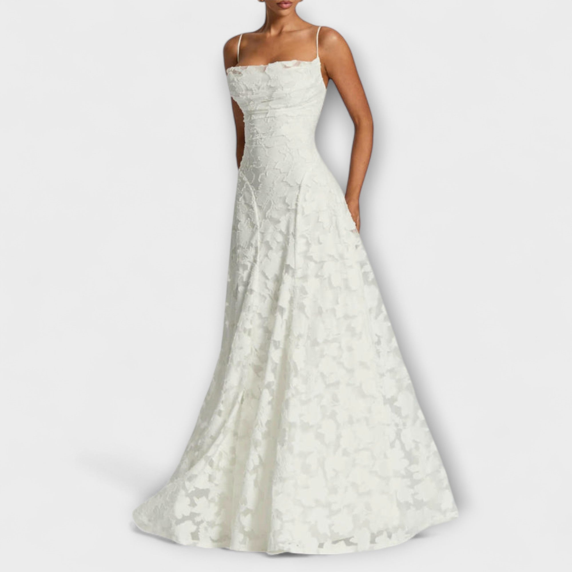 Emberly - Elegant jacquard maxikjole