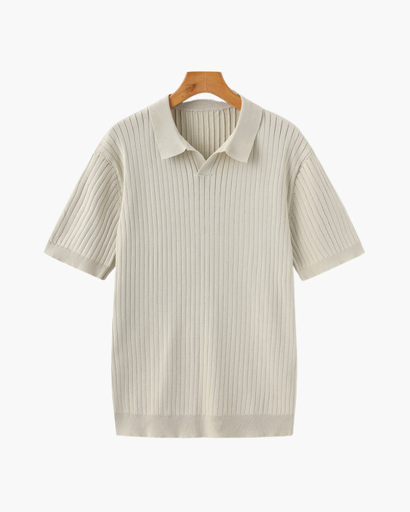 Premium ribbestrikket polo