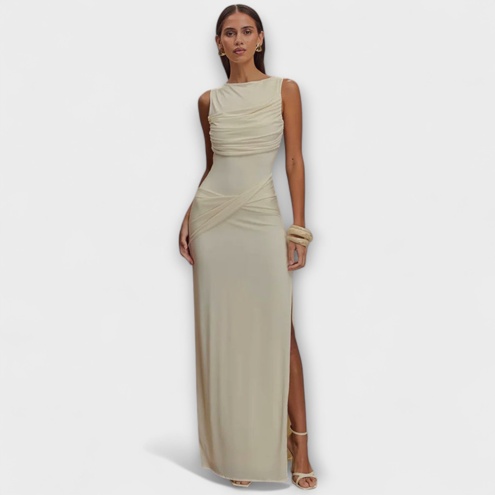 Rieke - Vestido Maxi Elegante com Fenda Alta