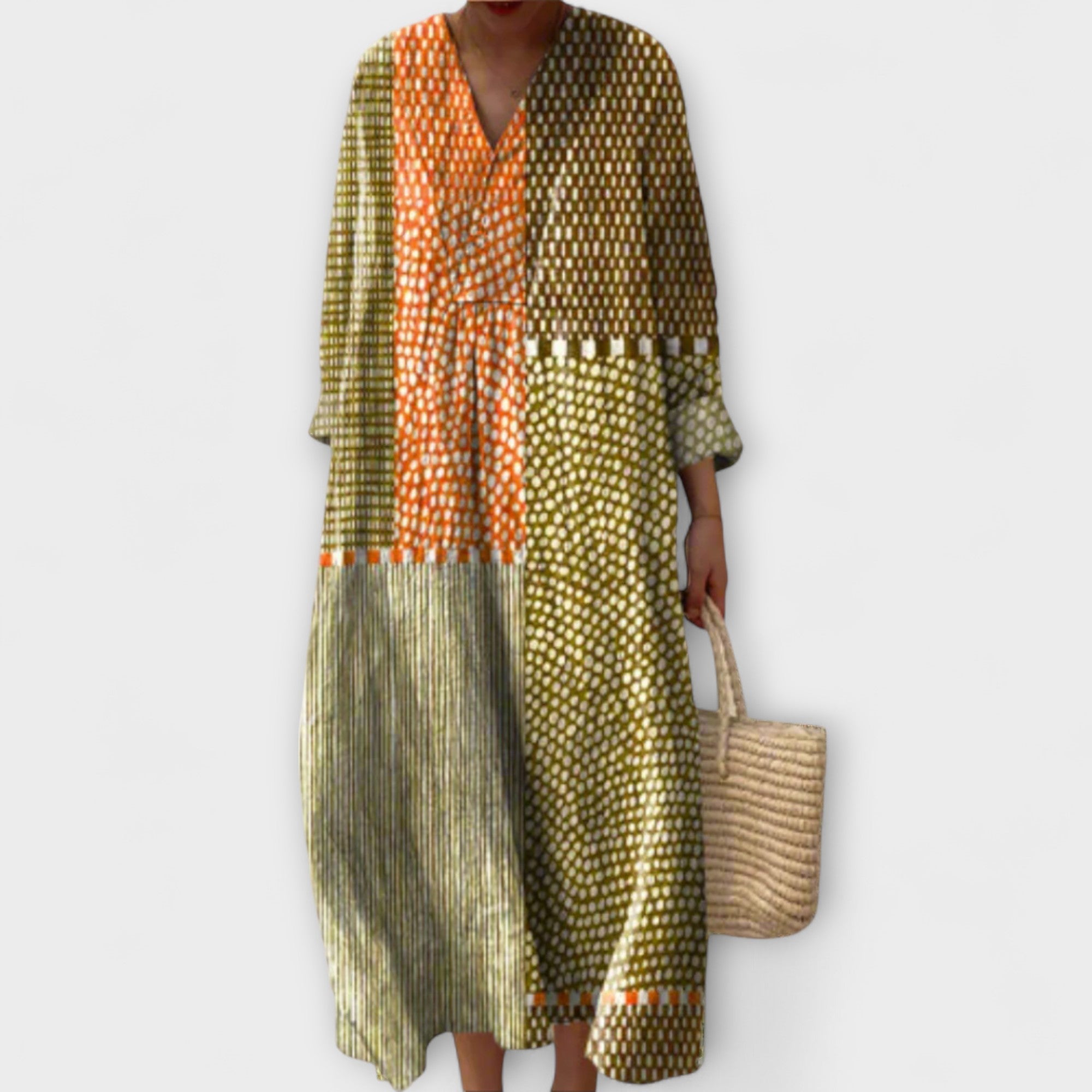 Gia - Vestido Elegante com Design Geométrico