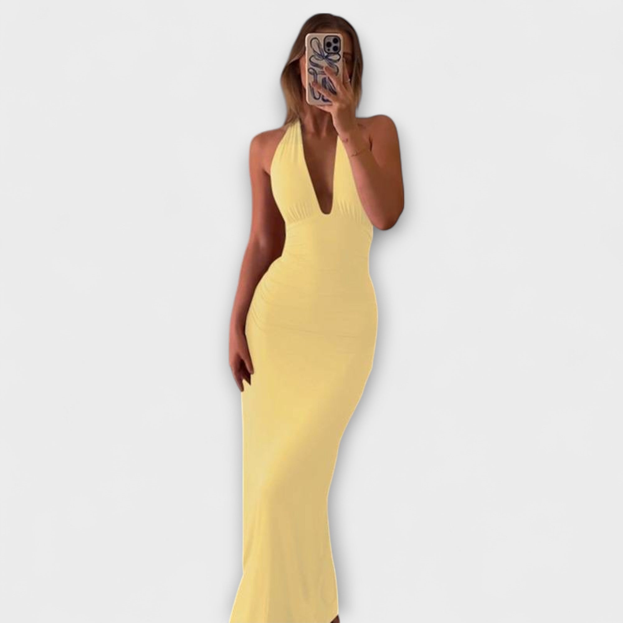 Anspruchsvolles Rückenfreies Neckholder Gala Kleid