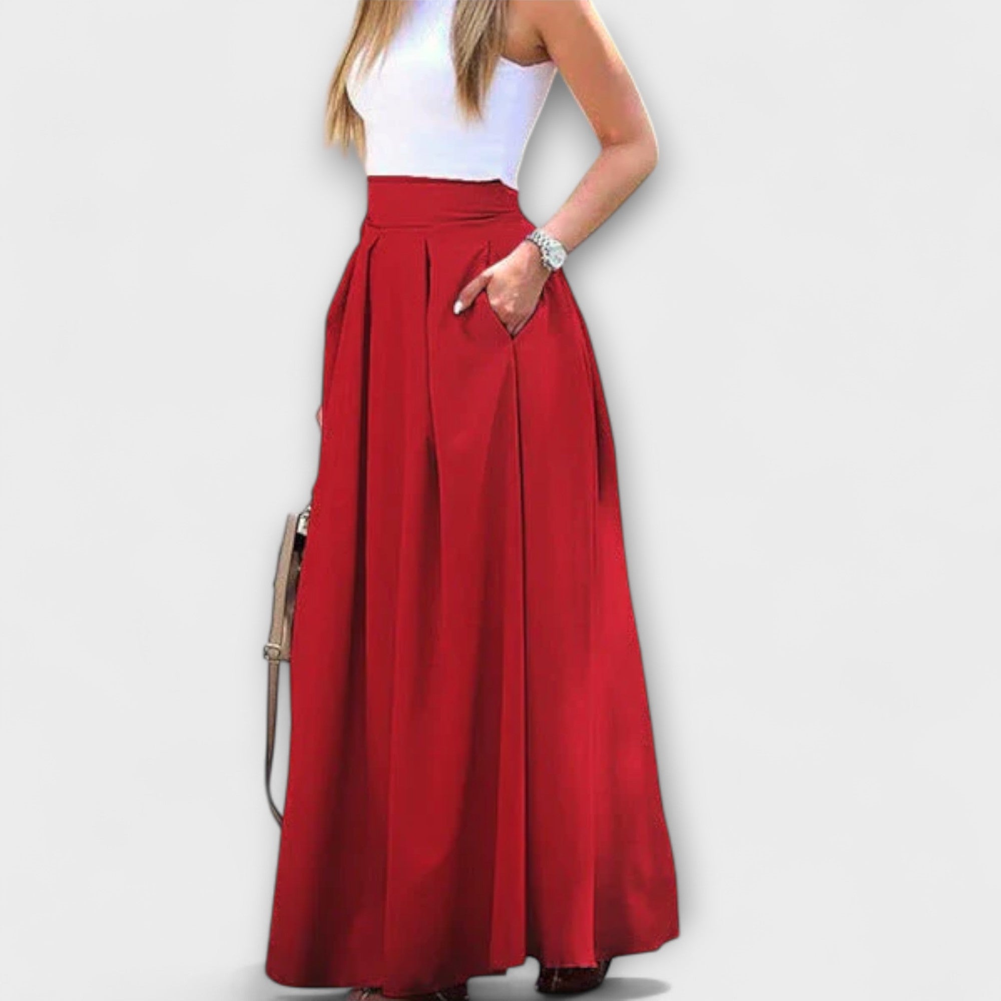 Tzafira – Saia Maxi Elegante com Cintura Alta