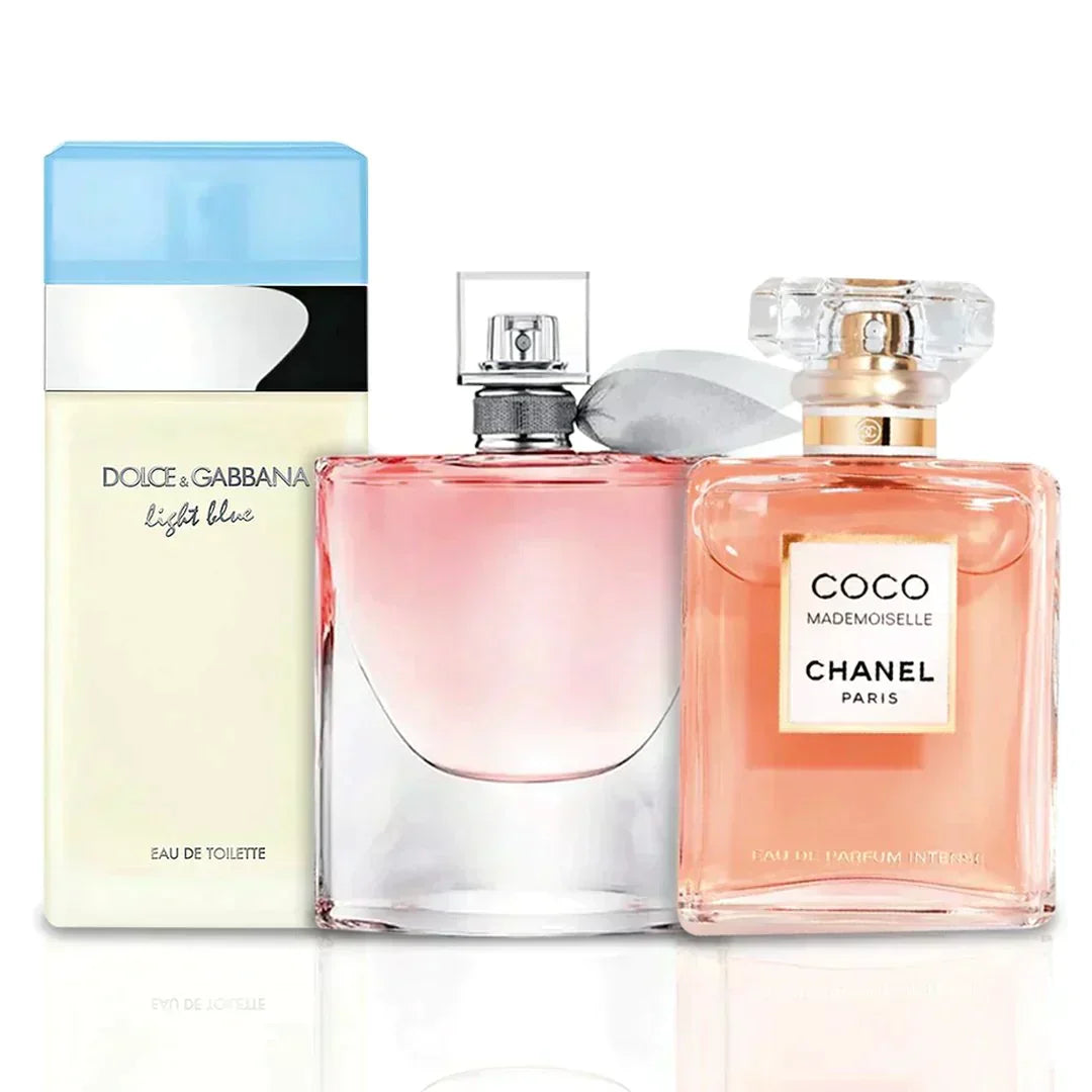 Combinatie van 3 damesparfums - La Vie Est Belle, Coco Mademoiselle en Light Blue [100 ml elk]